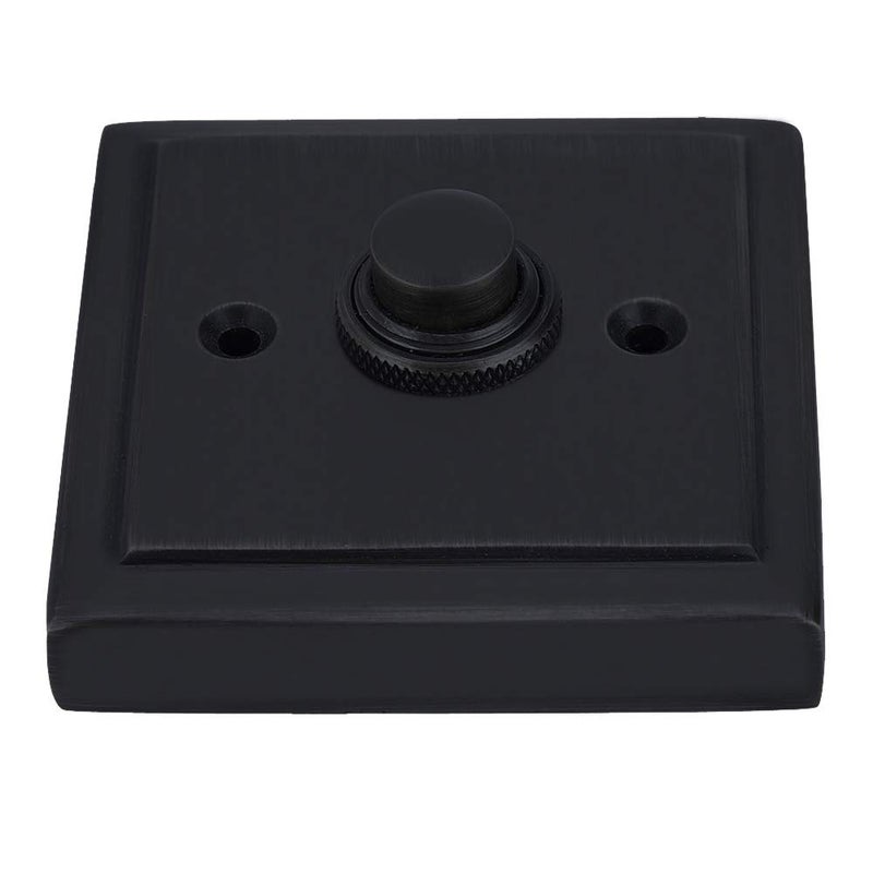 A29 زر جرس الباب من الحديد الزهر المطلي بالأسود A29 - 2 1/2" × 2 1/2" - تركيب مدمج، تصميم عتيق، موصل لجرس ذو سلكين، مقاوم للعوامل الجوية، تصميم أنتيك، تركيب سهل بنفسك - Image 2